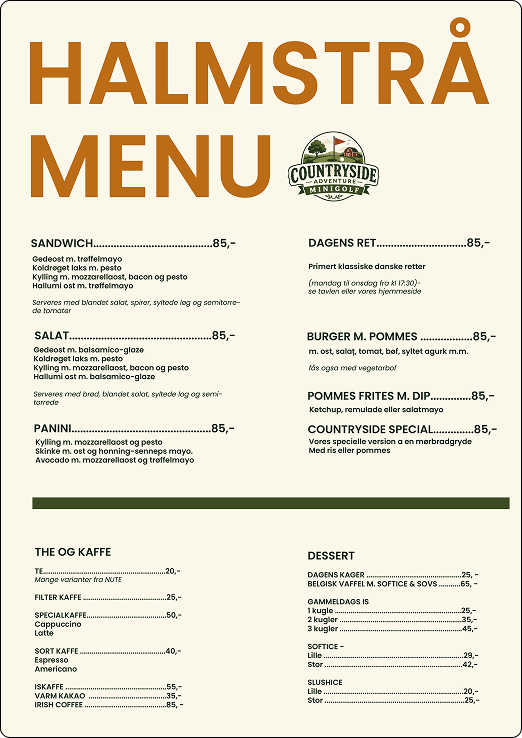 Halmstrå menu